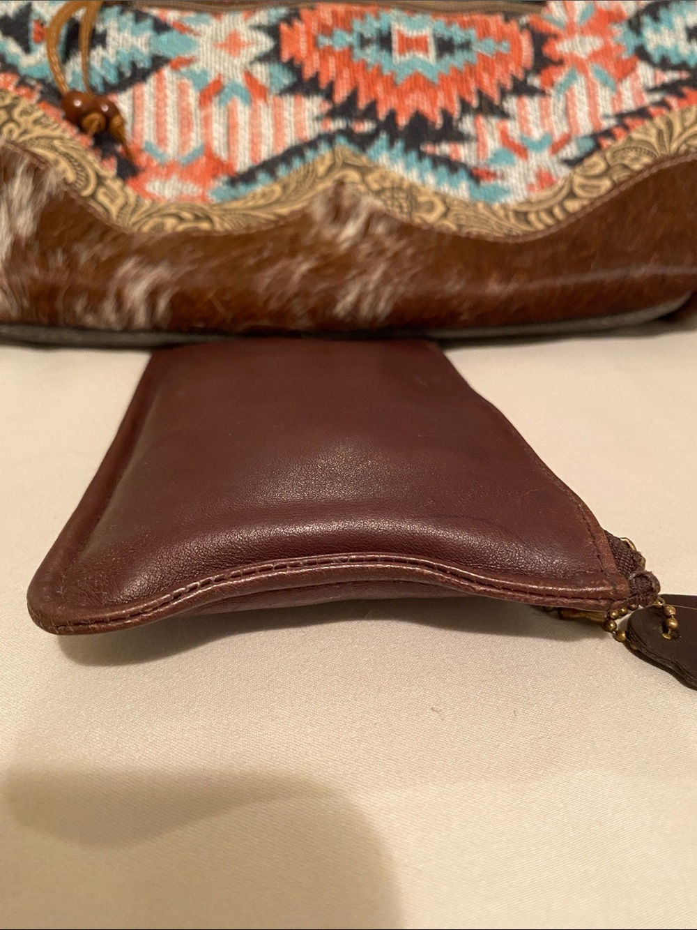 Vintage 1980’s Coach Leather skinny case makeup pouch - Chocolate Brown - Picture 5 of 5
